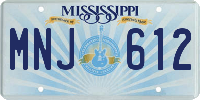 MS license plate MNJ612