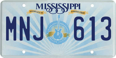 MS license plate MNJ613