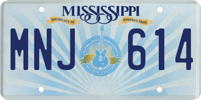 MS license plate MNJ614