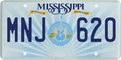 MS license plate MNJ620