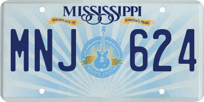 MS license plate MNJ624
