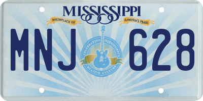 MS license plate MNJ628