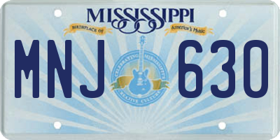 MS license plate MNJ630