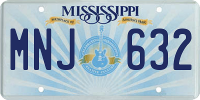 MS license plate MNJ632