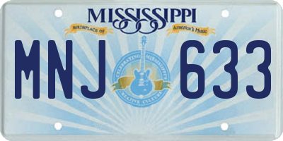 MS license plate MNJ633