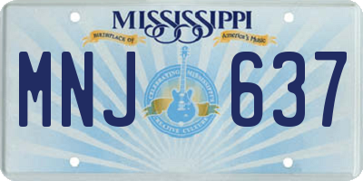 MS license plate MNJ637