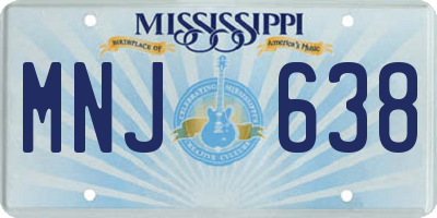 MS license plate MNJ638