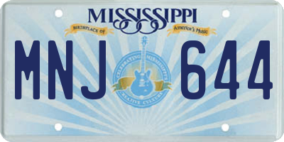 MS license plate MNJ644