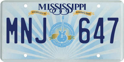 MS license plate MNJ647