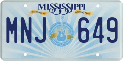 MS license plate MNJ649