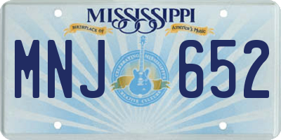 MS license plate MNJ652