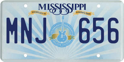 MS license plate MNJ656