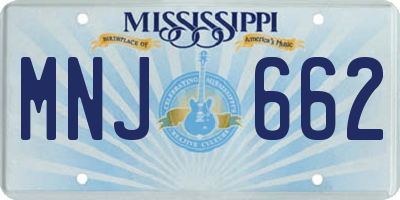 MS license plate MNJ662