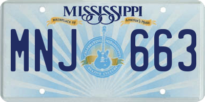 MS license plate MNJ663