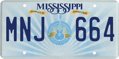 MS license plate MNJ664