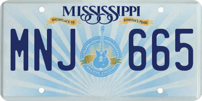MS license plate MNJ665