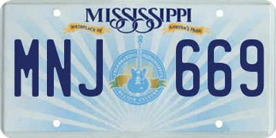 MS license plate MNJ669