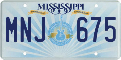 MS license plate MNJ675