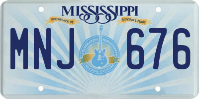 MS license plate MNJ676