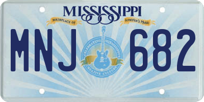 MS license plate MNJ682
