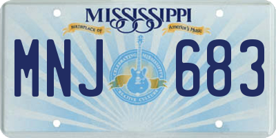MS license plate MNJ683
