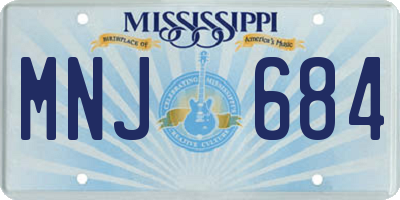 MS license plate MNJ684
