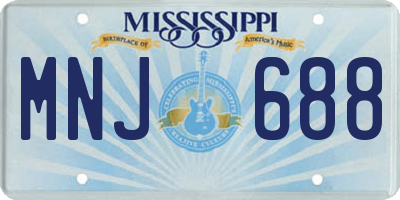 MS license plate MNJ688
