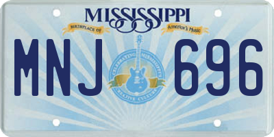 MS license plate MNJ696