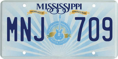 MS license plate MNJ709