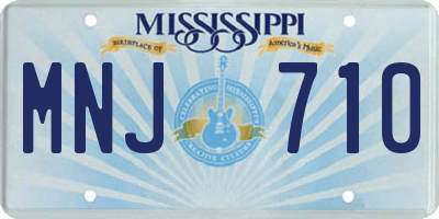 MS license plate MNJ710