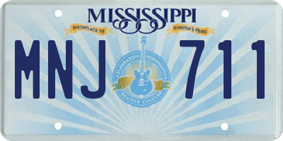 MS license plate MNJ711
