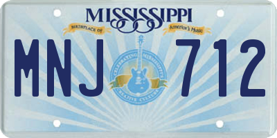 MS license plate MNJ712