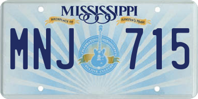 MS license plate MNJ715