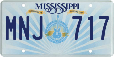 MS license plate MNJ717