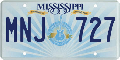MS license plate MNJ727