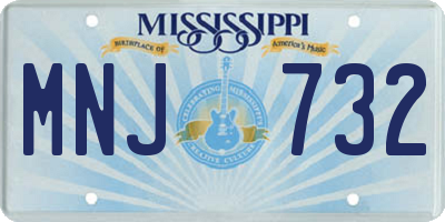 MS license plate MNJ732