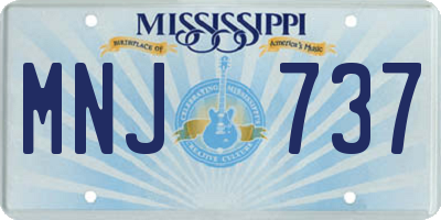 MS license plate MNJ737