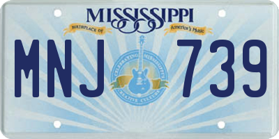 MS license plate MNJ739