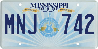 MS license plate MNJ742