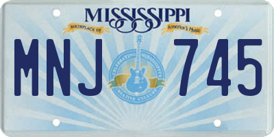 MS license plate MNJ745