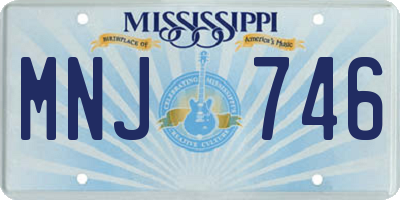 MS license plate MNJ746