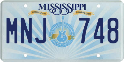MS license plate MNJ748