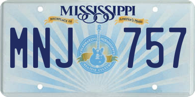 MS license plate MNJ757