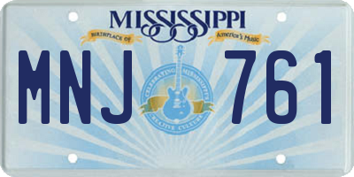 MS license plate MNJ761