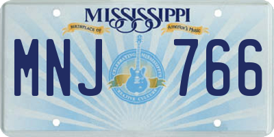 MS license plate MNJ766