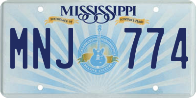 MS license plate MNJ774