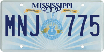MS license plate MNJ775