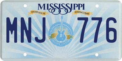 MS license plate MNJ776