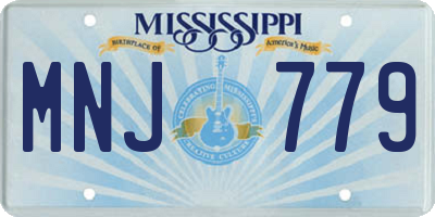 MS license plate MNJ779