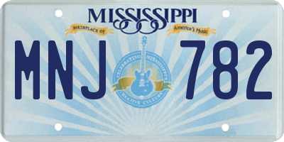 MS license plate MNJ782